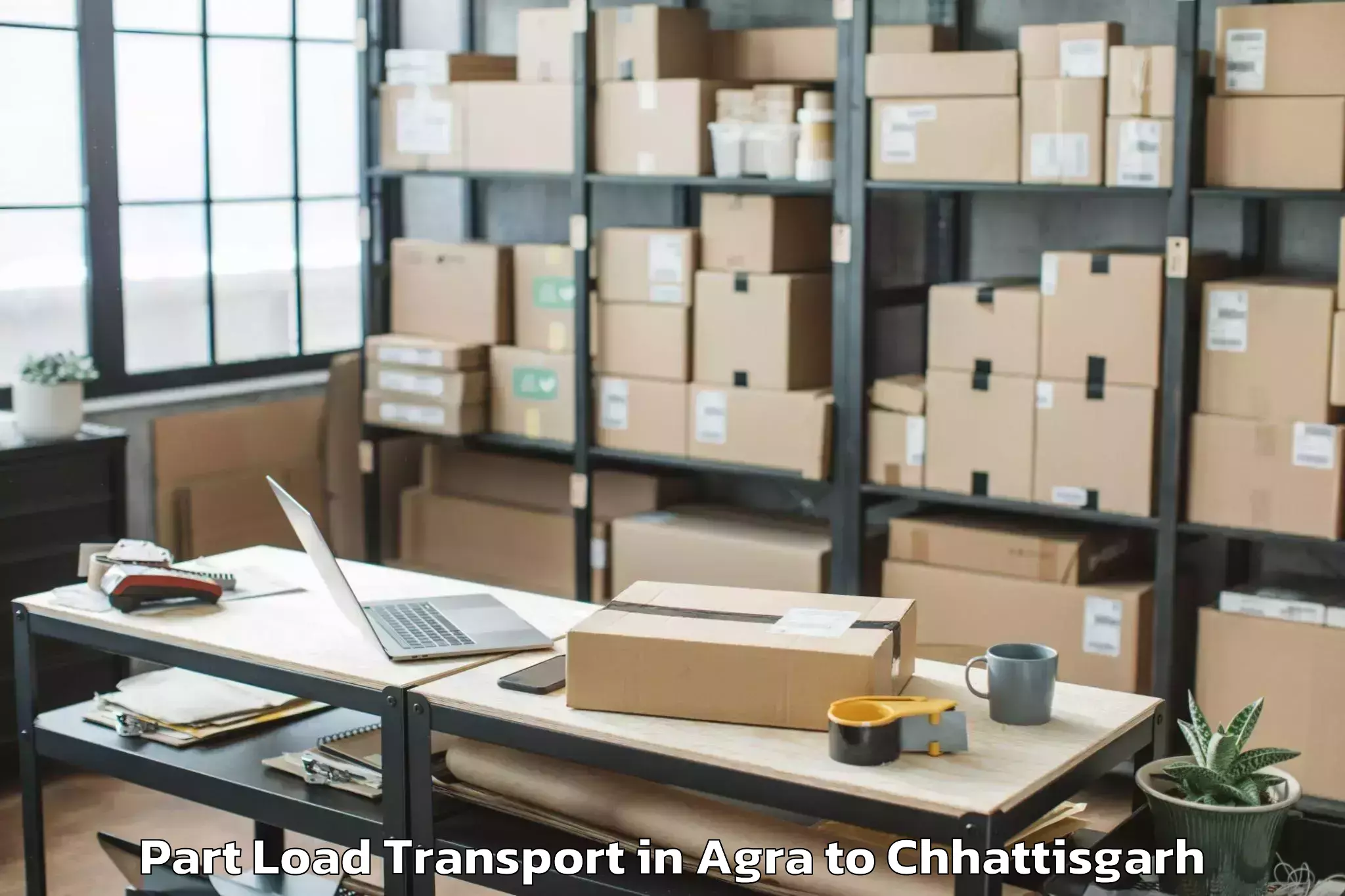 Discover Agra to Op Jindal University Raigarh Part Load Transport